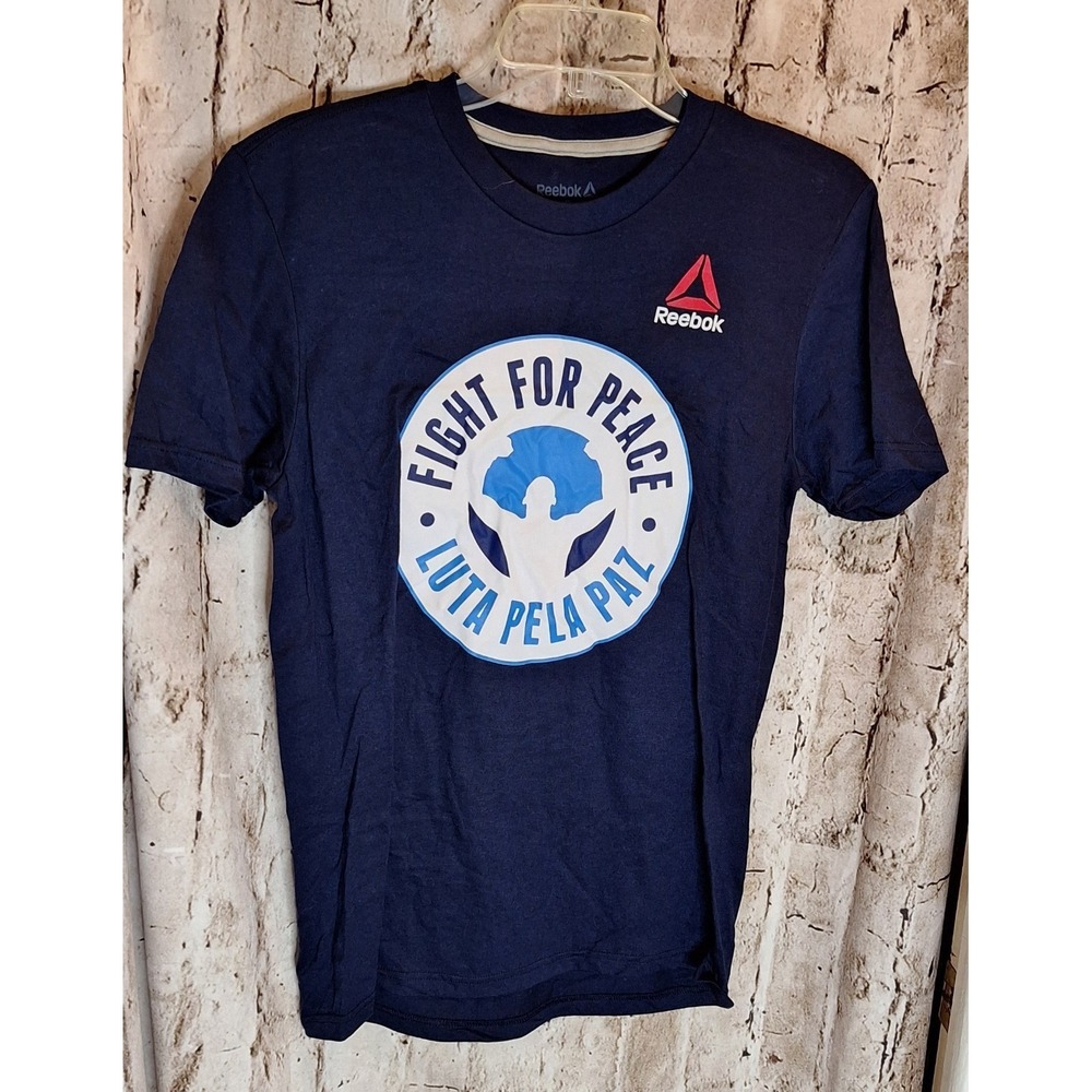 Reebok‎ Fight for Peace Luta Pela Paz Small men's Navy Blue T-shirt